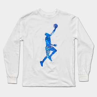 Blue Basketball player Long Sleeve T-Shirt